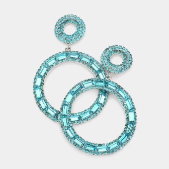 Crown Jewel Style #Baguette Hoop (Aqua) #0 thumbnail