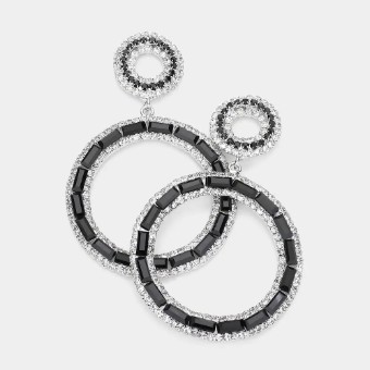Crown Jewel Style #Baguette Hoop (Jet/ Clear) #0 thumbnail