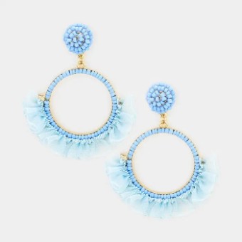 Crown Jewel Style #Blue Beaded Lace Hoop #0 thumbnail