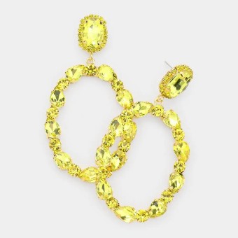 Crown Jewel Style #Crystal Statement Open Circle Yellow #0 thumbnail