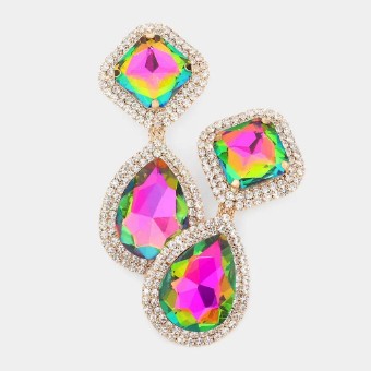 Crown Jewel Style #Cushion Drop Clip On (Vitrail) #0 thumbnail