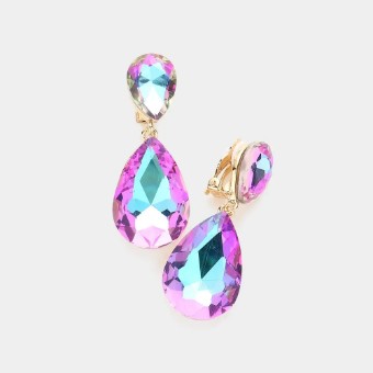 Crown Jewel Style #Double Teardrop CLIP ON (Vitrail Light) #0 thumbnail