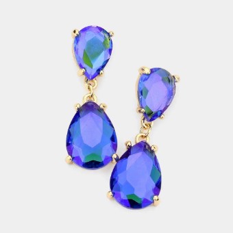Crown Jewel Style #Double Teardrop Link Dangle (Royal AB) #0 thumbnail
