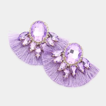 Crown Jewel Style #Embellished Fan Tassel (Lavender) #0 thumbnail