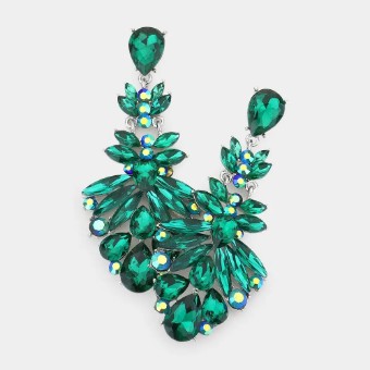 Crown Jewel Style #Floral Crystal Chandelier (Emerald) #0 thumbnail