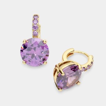 Crown Jewel Style #Huggie Purple #0 thumbnail