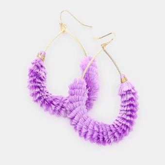 Crown Jewel Style #Lavender Teardrop Tassel Earrings #0 thumbnail