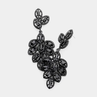 Crown Jewel Style #Marquise Cluster Drop Jet #0 thumbnail