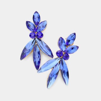 Crown Jewel Style #Marquise Stone Accented  Stud Royal #0 thumbnail