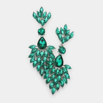 Crown Jewel Style #Marquise Stone Cluster Dangle (Emerald) #0 thumbnail