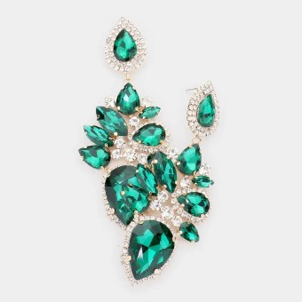 Crown Jewel Style #Marquise Teardrop Dangle ( Emerald) #0 thumbnail