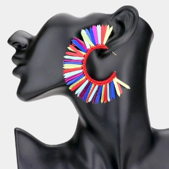Crown Jewel Style #Multi Bohemian Fringe Hoop Earrings #0 thumbnail