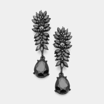 Crown Jewel Style #Navette Cluster Pear Drop Jet #0 thumbnail