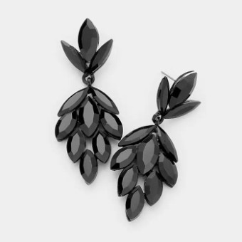 Crown Jewel Style #Navette Floral Drop  Jet #0 thumbnail