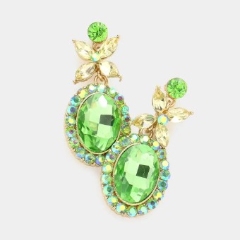 Crown Jewel Style #Oval Flower Drop (Peridot) #0 thumbnail