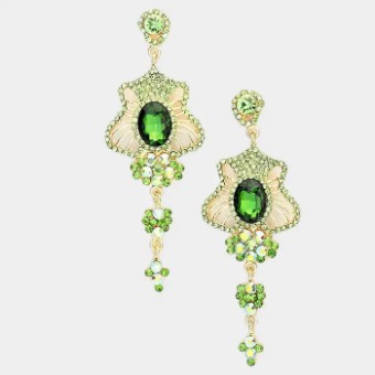 Crown Jewel Style #Oval Stone Trim Dangle Peridot #0 thumbnail