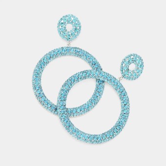 Crown Jewel Style #Oversized Pave Hoop Aqua #0 thumbnail