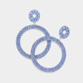 Crown Jewel Style #Oversized Pave Hoop Lt Sapphire #0 thumbnail