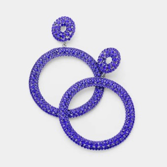 Crown Jewel Style #Oversized Pave Hoop Royal #0 thumbnail