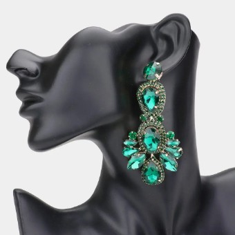 Crown Jewel Style #Oversized Rhinestone Pave Drop (Emerald) #0 thumbnail