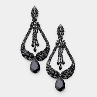 Crown Jewel Style #Oversized Teardrop Chandelier Jet #0 thumbnail