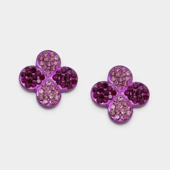 Crown Jewel Style #Pave Clover Stud (Purple) #0 thumbnail