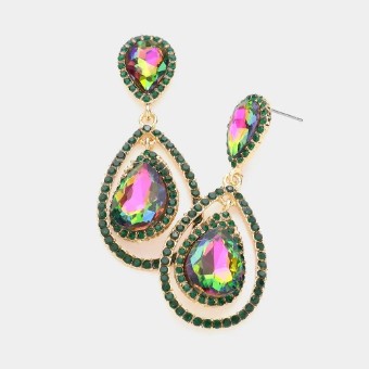 Crown Jewel Style #Pave Double Drop Halo (Vitrail) #0 thumbnail