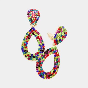 Crown Jewel Style #Pave Open Drop Clip On (Multi) #0 thumbnail