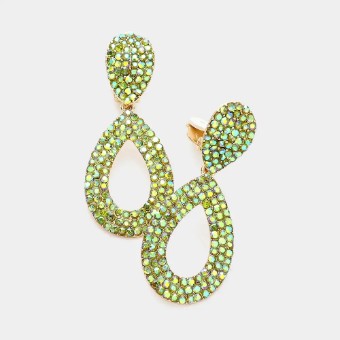Crown Jewel Style #Pave Open Drop Clip On (Peridot) #0 thumbnail