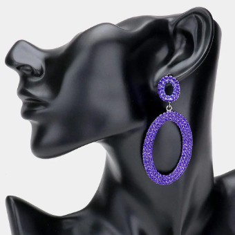 Crown Jewel Style #Pave Oval Hoop Royal #0 thumbnail