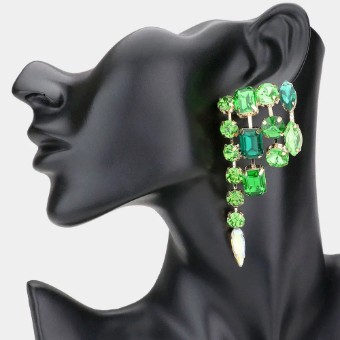 Crown Jewel Style #Round Rectangle Stone Cluster Emerald #0 thumbnail