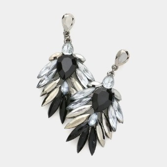 Crown Jewel Style #Slim Navette Drop (Jet/ Hematite) #0 thumbnail