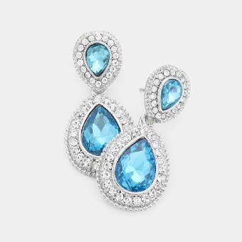 Crown Jewel Style #Small Halo Drop Aqua #0 thumbnail