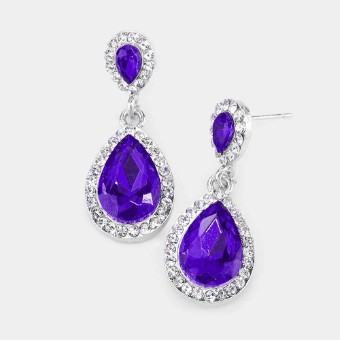Crown Jewel Style #Small Pave Halo Drop purple #0 thumbnail