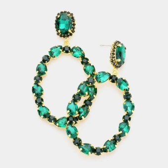 Crown Jewel Style #Statement Hoop Emerald #0 thumbnail