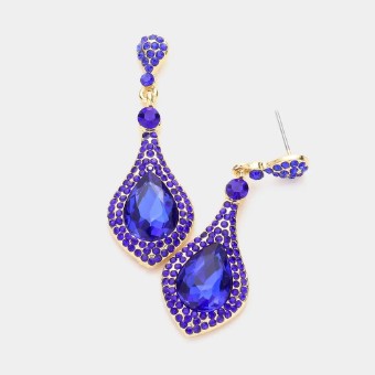 Crown Jewel Style #Teardrop Crystal Rhinestone Pave Drop (Royal) #0 thumbnail