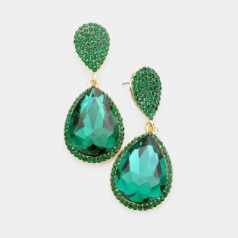 Crown Jewel Style #Teardrop Rhinestone Trim (Emerald) #0 thumbnail