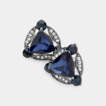 Crown Jewel Style #Triangle Pave Trim Stud (Navy) #0 thumbnail