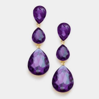 Crown Jewel Style #Triple Stacked Pear Drop Purple #0 thumbnail